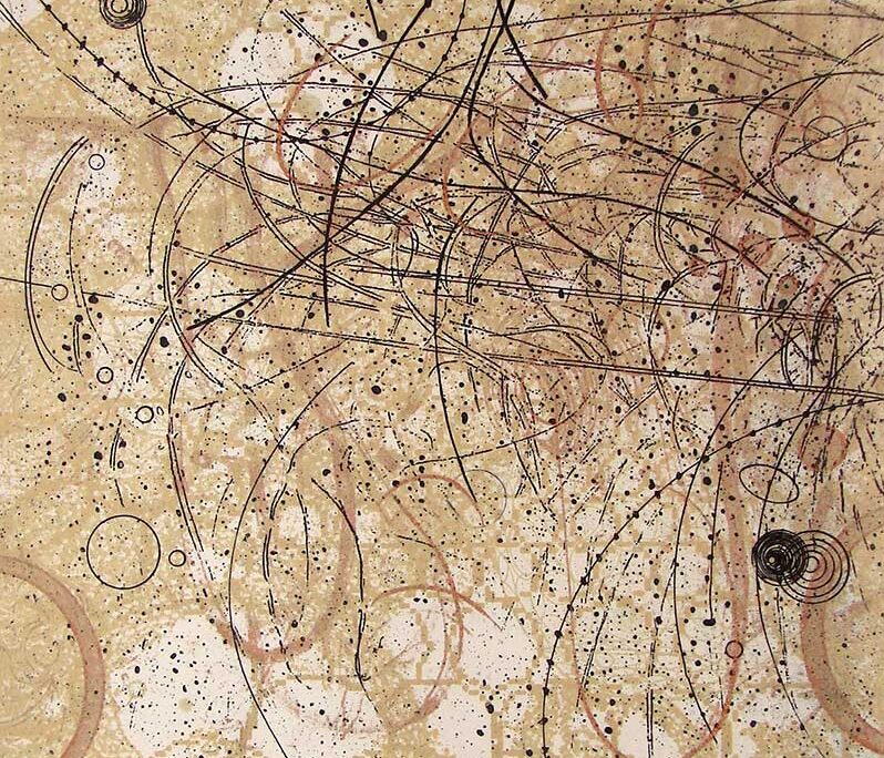 Cellular Cascade, etching, 10 in x 8 in