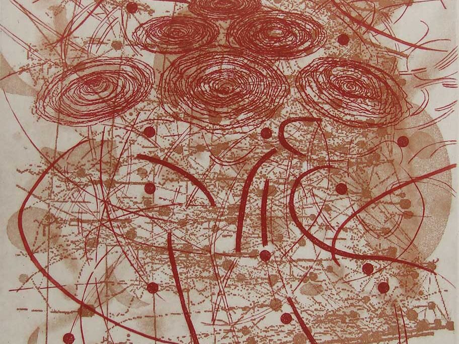 Nerves, etching, 7 in x 6.25 in