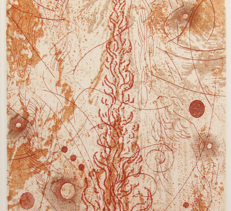 Fire, etching, 8 in x 6 in