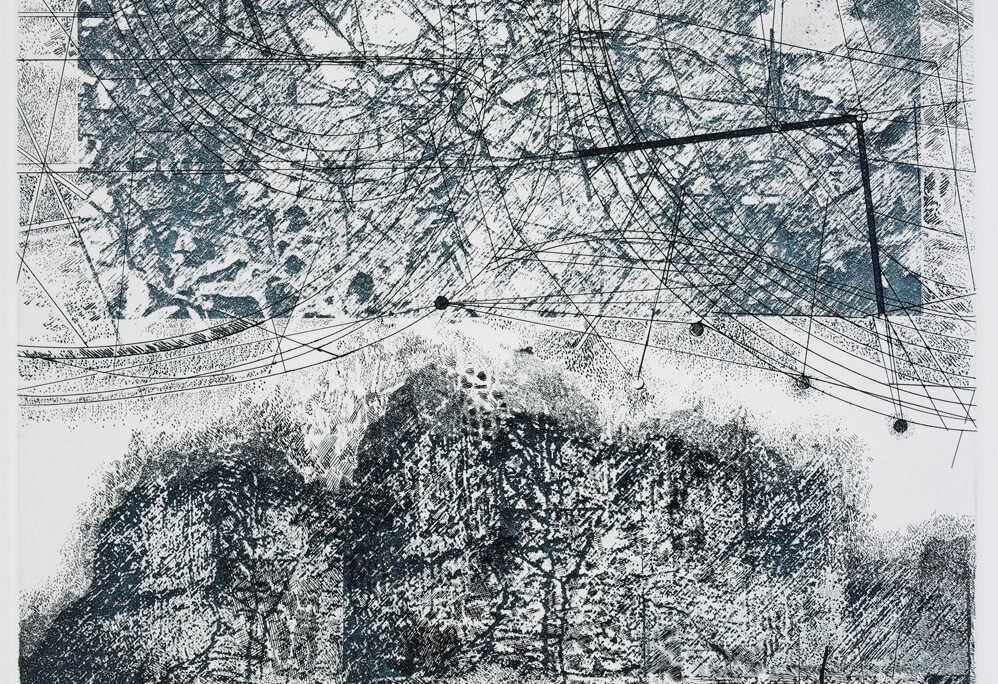 Sprawl, etching, 12 in x 12 in