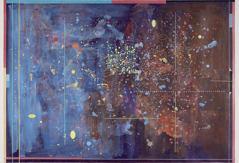 Nebula, acrylic on paper, 24 in x 34 in